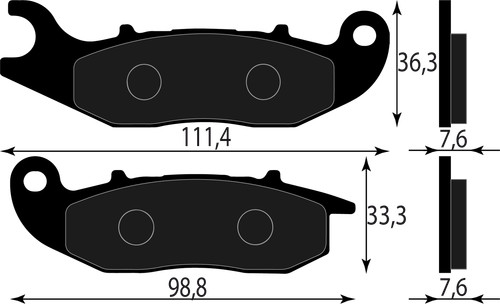 Front brake pad fantic - brake,